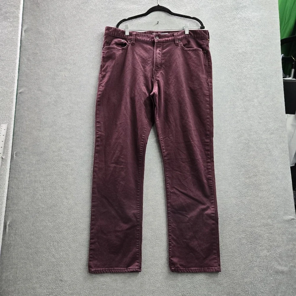 Banana Republic Men Jeans 38X32 Burgundy Denim Travel Jean‎ Slim 31